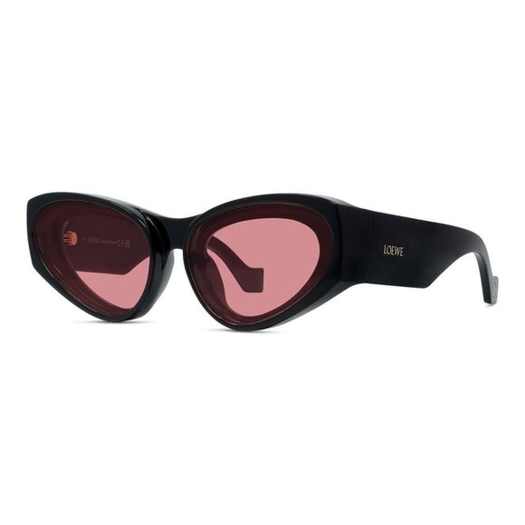 New LOEWE Signature Black Cat Eye LW40171U 01V Sunglasses Women - Picture 1 of 3